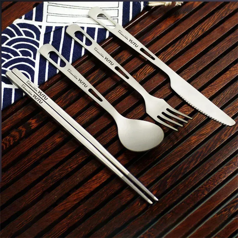 Pure Tableware - Juego de cuchillos y tenedores portátiles para viajes y acampadas (240910)_voghion.com