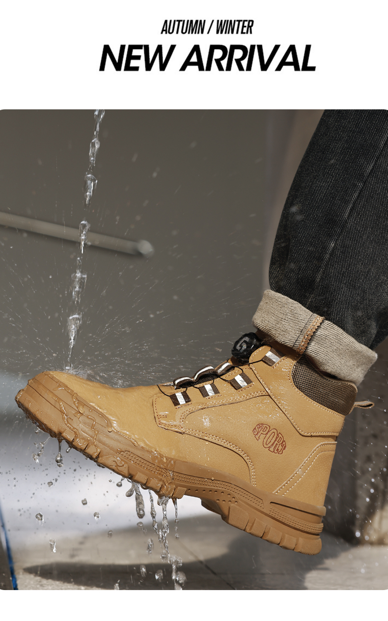 Bottes de sécurité GUYISA pour hommes, chaussures de travail imperméables, embout en acier, résistantes à l'usure, 5035, 39-45_voghion.com