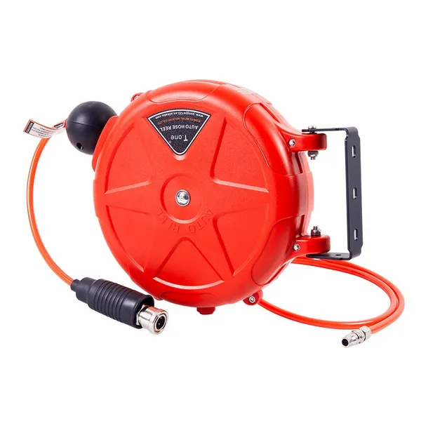 Enrouleur de tuyau de compresseur d'air rétractable de 10 mètres, fixé au mur avec support rotatif et raccord rapide, doté d'un_voghion.com