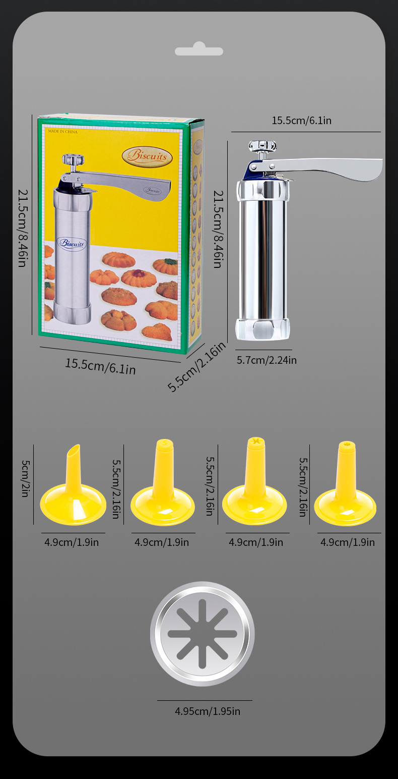 Ausstechform, Backwerkzeug, Aluminiumlegierung, Düse, 20-teilig, Spritzbeutel, Kekspistole_voghion.com