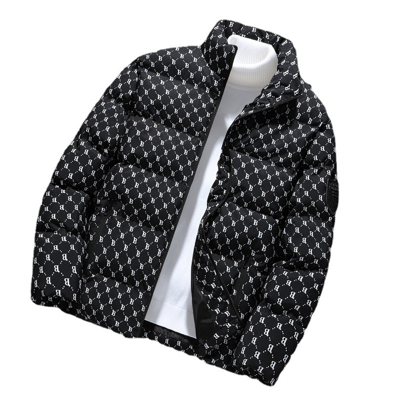 Men's Clothing Light Men's Cotton Clothes Casual Trend Short Plaid Handsome Men's Jacket Thickened Bread