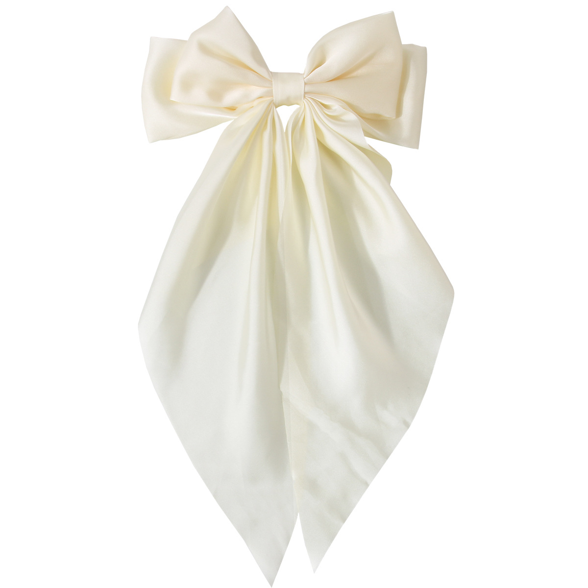 Women’s Accessories Oversized Ribbon Bow Spring Clip Hair Accessories High-end Satin Hair Clip_voghion.com