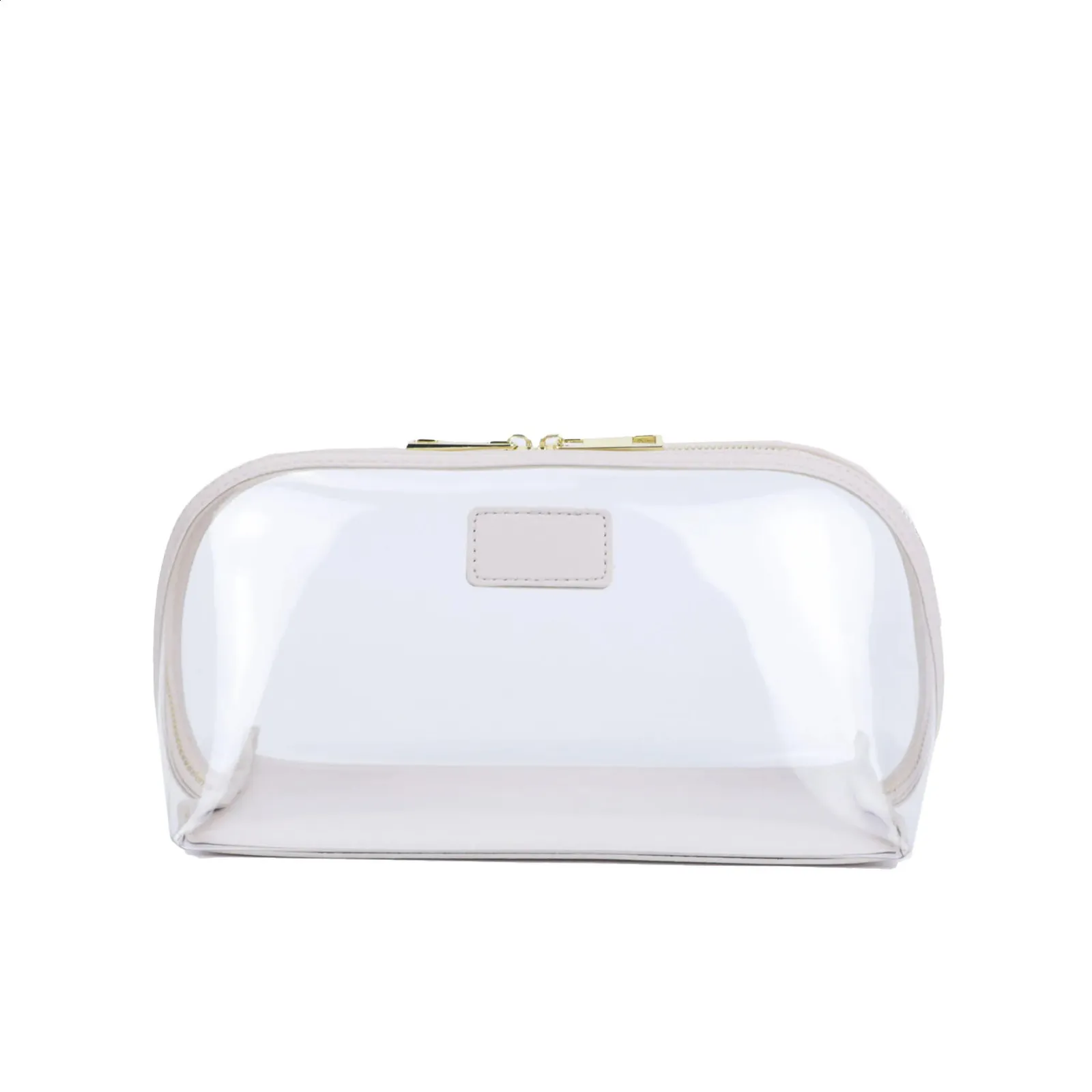 Set da viaggio in vera pelle personalizzato, porta pennelli da trucco impermeabile, borsa cosmetica portatile in PVC trasparente TPU 240805_voghion.com