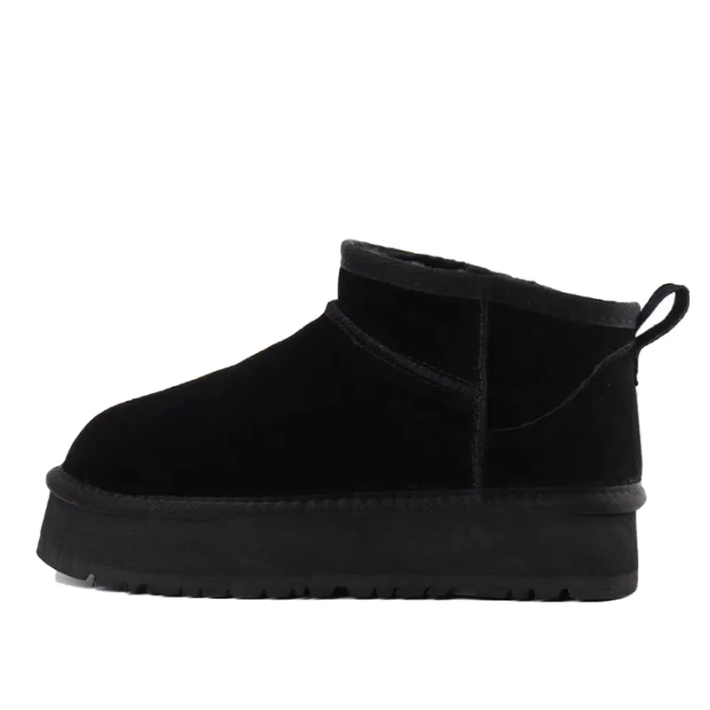 Boots Australia Designer Womens Girls Ankle Winter Snow Boot Slip-On fur Leather Ladies Booties Bailey Bow Chesut Black_voghion.com