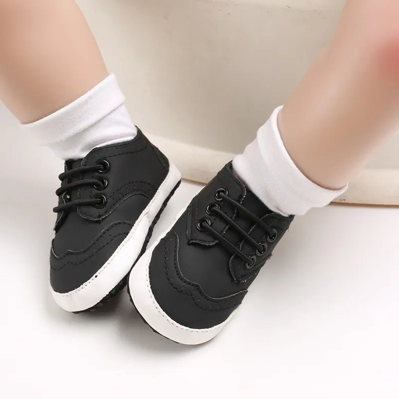 Babydop för pojke nyfödd vit kausal mjuk sula halkfri flicka Cutefeet lätta småbarn spädbarn första gångskor_voghion.com