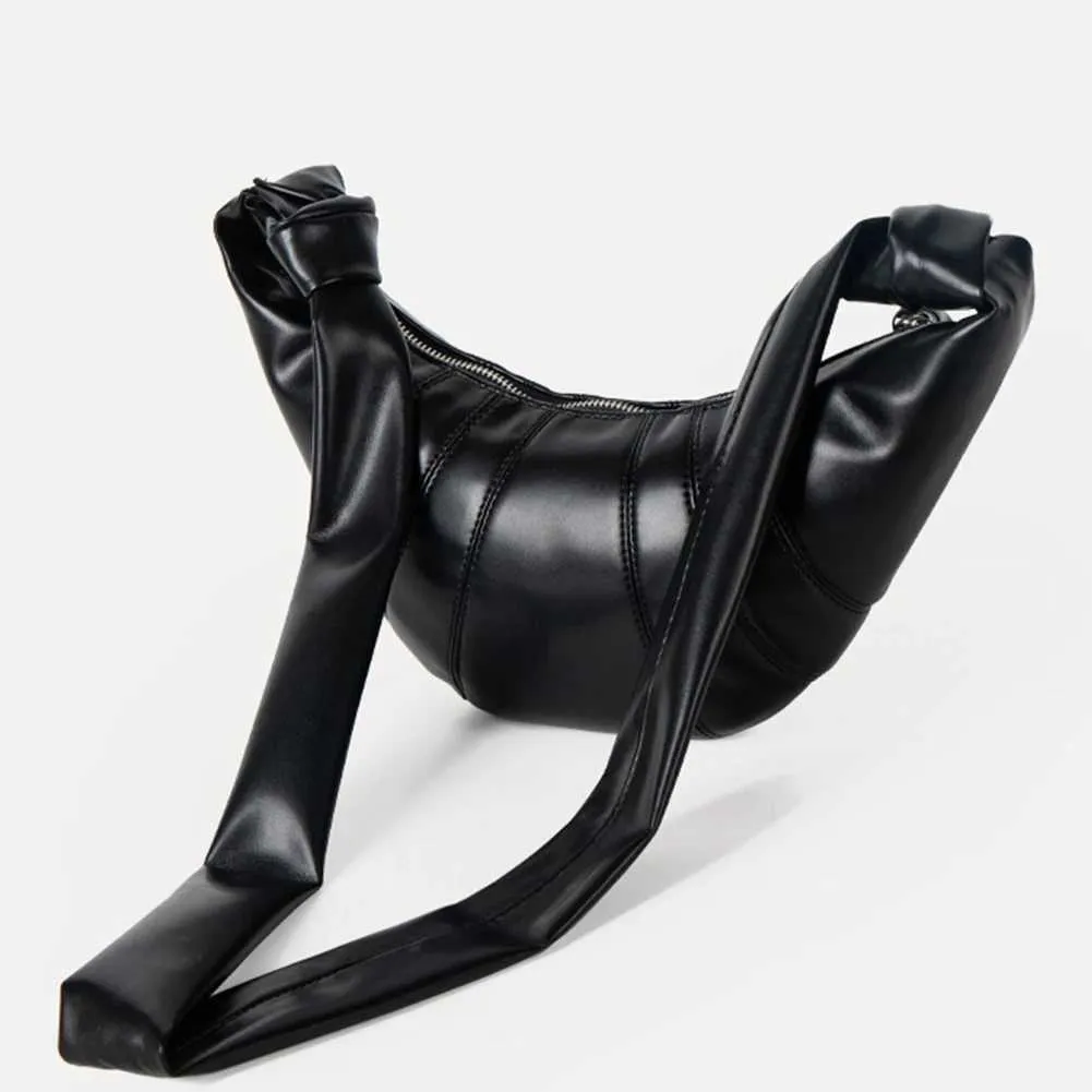 Stilvolle Umhängetasche aus Kuhhorn für Damen mit großem Fassungsvermögen und Reißverschluss zum Pendeln, Halbmond-Design, PU-Leder für Partys_voghion.com