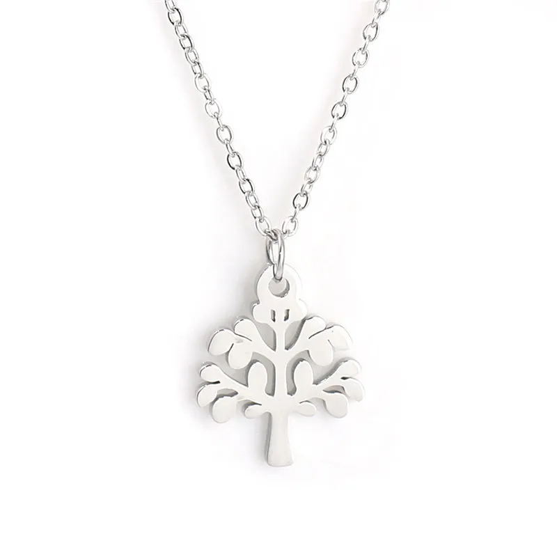 Collane con ciondolo Moda Collana in acciaio inossidabile Elefante Albero Simbolo dell'amore Pentagramma Stella Donne Gioielli per le feste Regalo_voghion.com