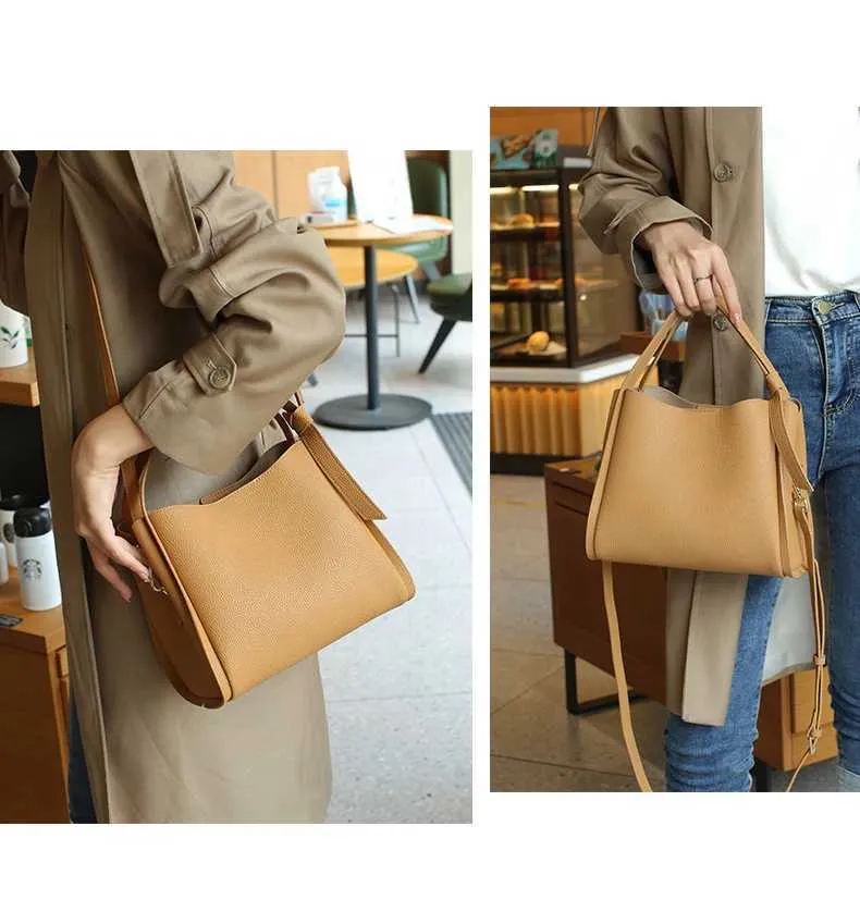 Sacs à main fourre-tout en cuir véritable de vachette Hifashion pour femmes 2024 Tendance Designer Panier Petit sac à bandoulière pour dames_voghion.com
