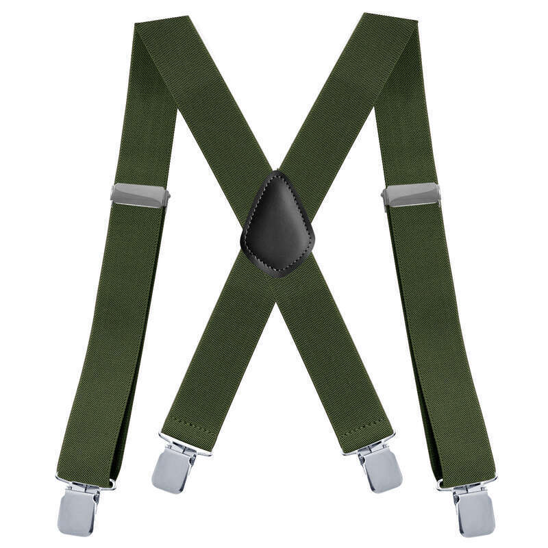 VOOTHOST Strapazierfähige Hosenträger in großer Größe für Männer, für die Arbeit im Freien, 5,1 cm breit, X-Rücken, 4 starke Clips, verstellbare elastische Hosenträgergurte F0216_voghion.com