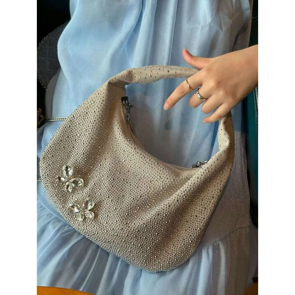 Same Style As Blogger Women's Party Dia Denim 2024 New Fashion Design Chain Crossbody Bag Single Shoulder Pouch Blue_voghion.com