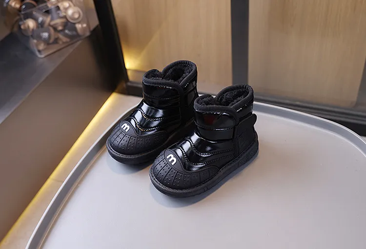 Winter Kids Youth Cotton Shoes Fashion Boys Girls Ankle Boots Littlesprouts Soft Bottom Warm Student Boot Sier Black_voghion.com