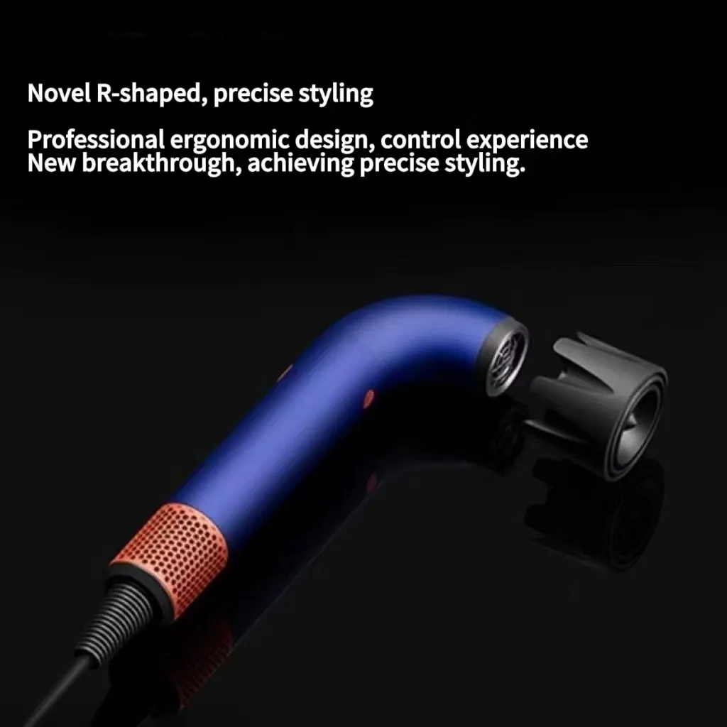 Asciugacapelli ionico di design - Anioni, tubo curvo, silenzioso, soffiatore ad alta velocità e sicuro, Europa_voghion.com