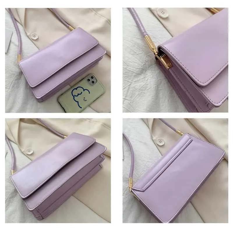 Designer Bag New simple shoulder PU leather armrest solid color womens handbag casual girl small square bag Y241115_voghion.com