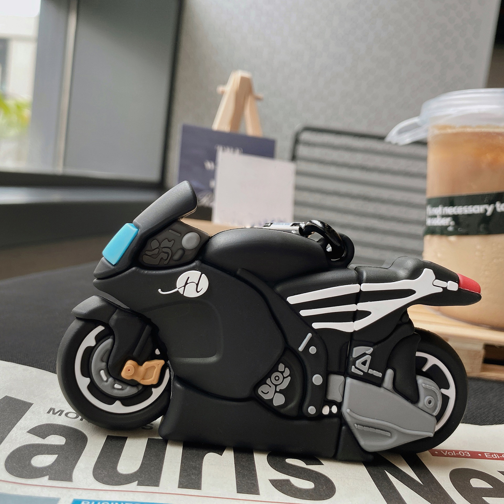 Hitech fülhallgató tok, világító, ütésálló szilikon, 3D motorkerékpár, Bluetooth-kompatibilis fejhallgató tok, védőfólia_voghion.com