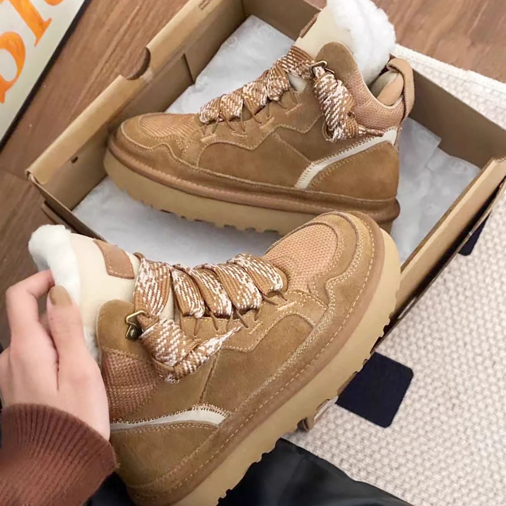 Thickened Snow Sports Boots For Men And Women 2025 New Cotton Shoes With Fleece, Non-Slip, Warm, Casual Winter Shoes