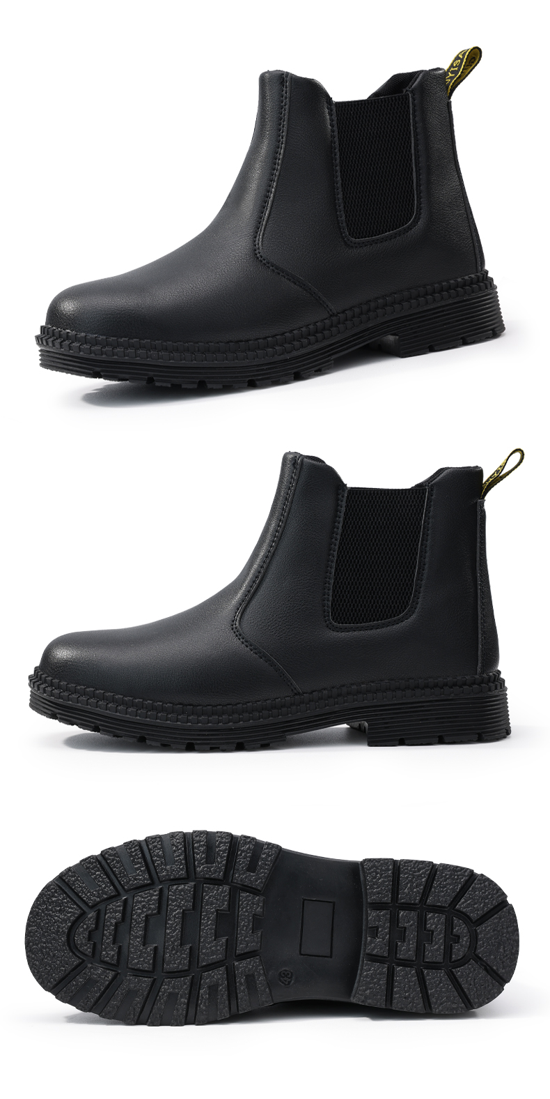 GUYISA Stivali di sicurezza Scarpe da lavoro a taglio medio Punta in acciaio Impermeabili Nero 5020 38-45_voghion.com
