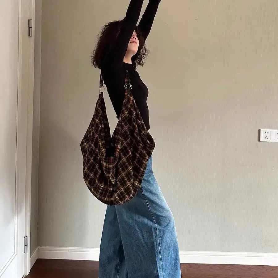GAINNY Retro Plain Canvas Handbag Womens Large Capacity Korean Fashion Travel Shoulder Bag Work Shopping Aesthetic_voghion.com
