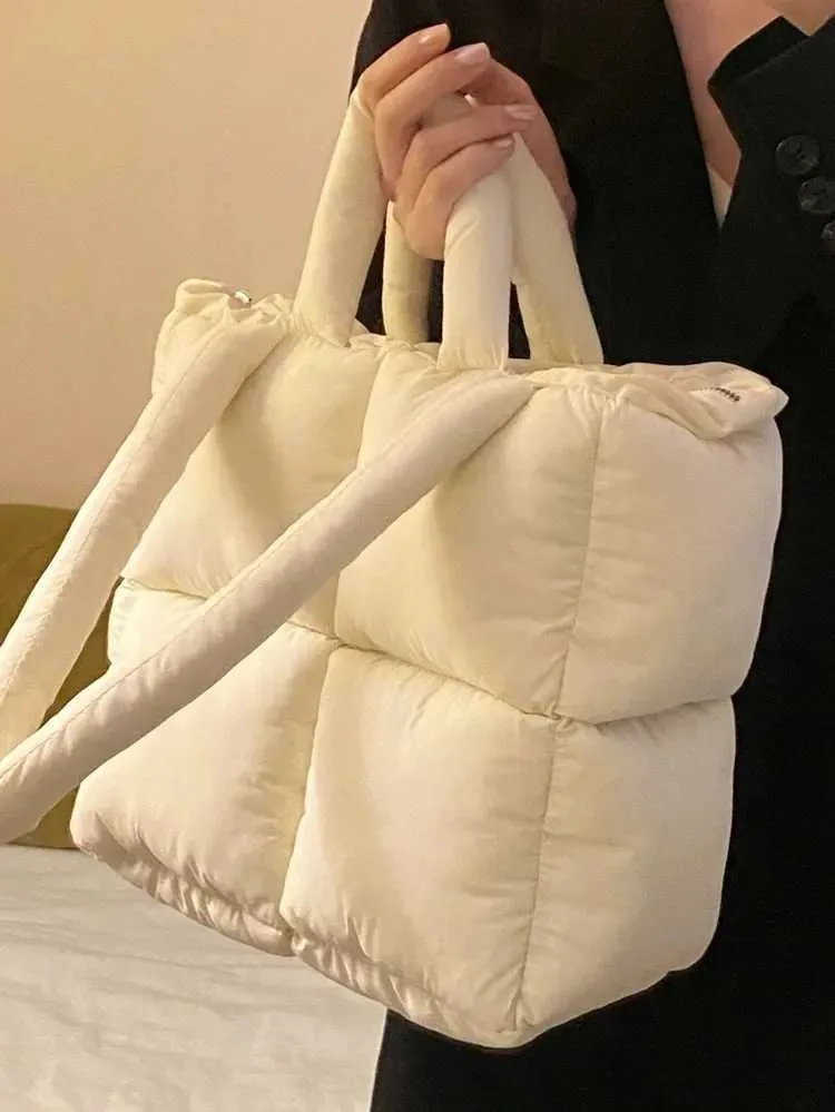 Bolsa de ombro feminina designer puffy acolchoada grande_voghion.com