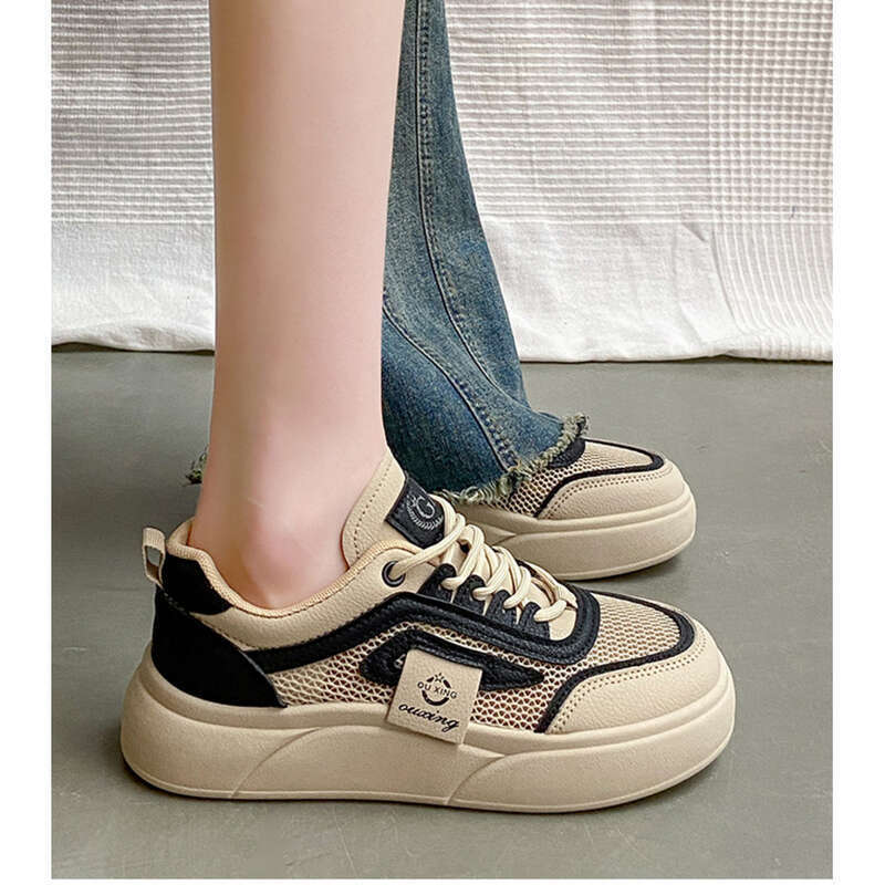 Scarpe casual bianche da studente da donna, modello Impression Wind Net Batch Hollow_voghion.com