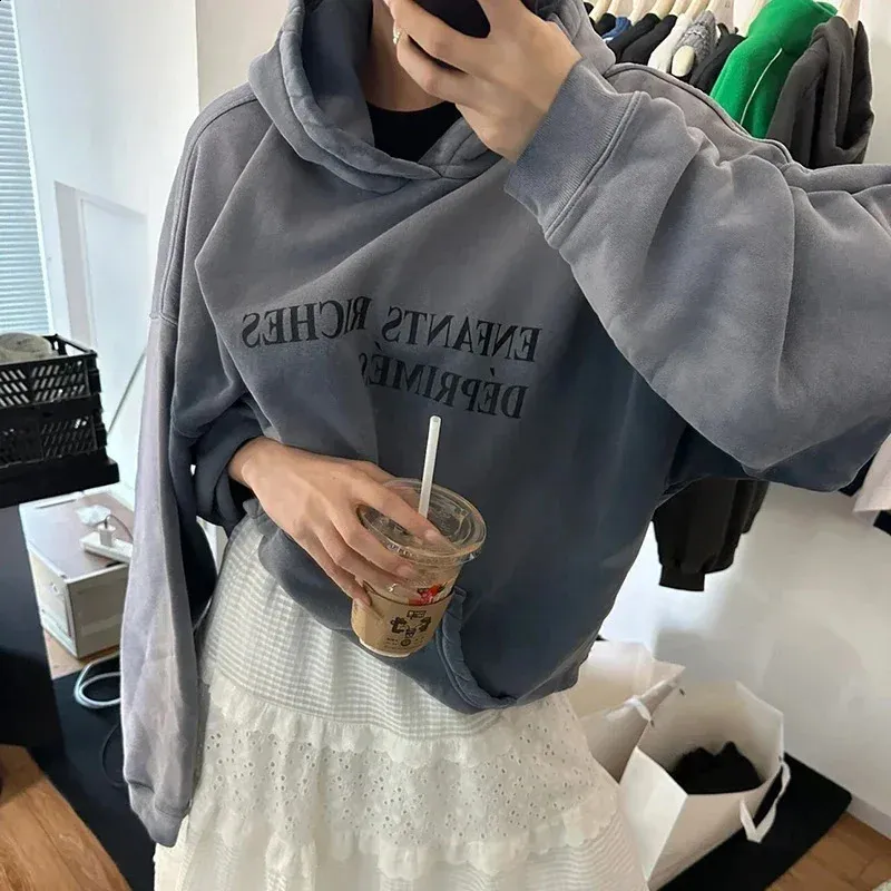 Felpe con cappuccio da uomo, 24FW, qualità Strtwear, vintage, lavato, nero, danneggiato, Enfants Riches Deprimes, felpa con cappuccio da uomo e da donna, 1 etichetta_voghion.com