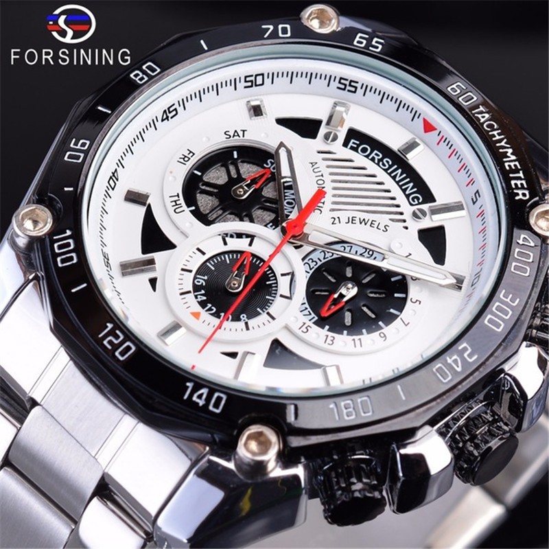 Forsining Originale Herreure Mandlige Luksus Automatisk Mekanisk Ur Herre Vandtæt Full Steel Business Watch_voghion.com