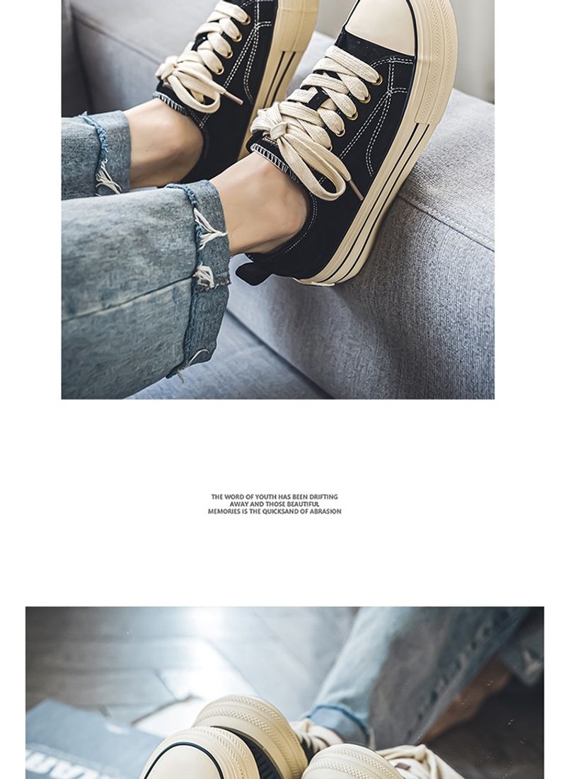2023 Herbst neue Plateau-Paar-Board-Schuhe für Herren und Damen gleiche Canvas-Schuhe Basic dreimal vulkanisierte Schuhe_voghion.com
