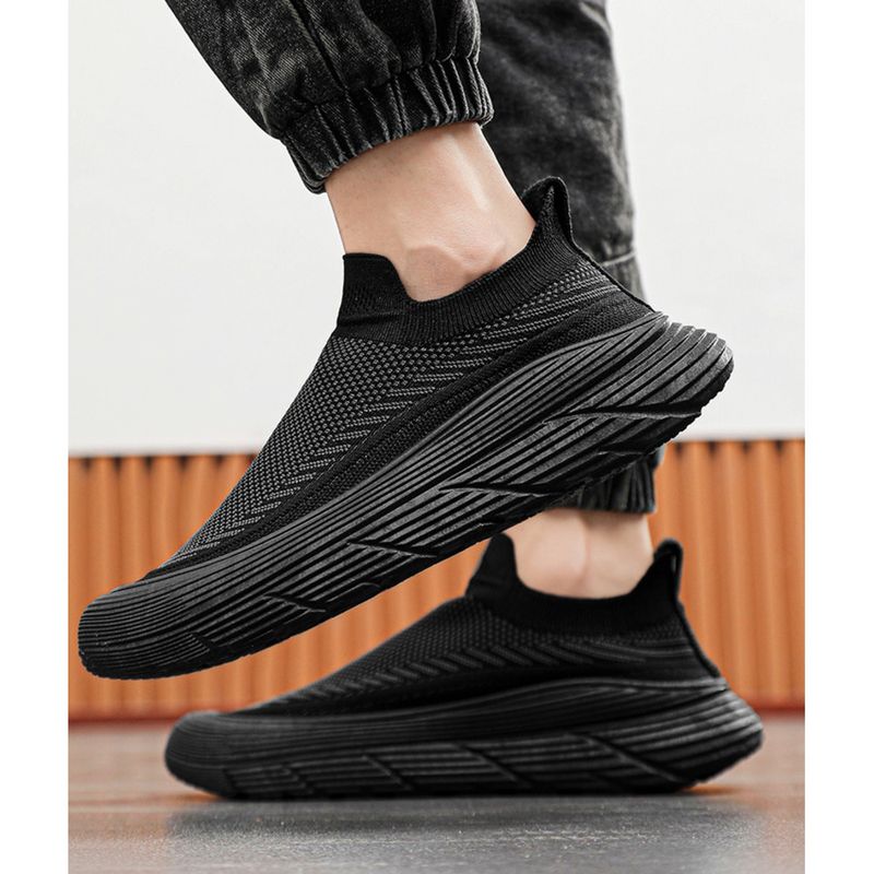 Men's new summer breathable flying woven men's thick soles all casual sports outdoor fashion running shoes_voghion.com