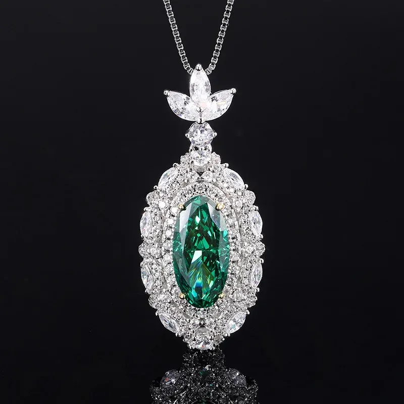 Ketten S SIER High Carbon Diamond Grade Jade Damen Anhänger Halskette 8 16 Schmuck Hochzeit_voghion.com