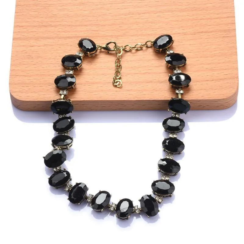 Rhinestone Choker Necklace Vintage Statement Pendant For Women_voghion.com