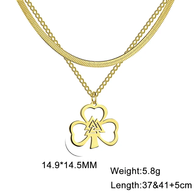 Unift 4 Collana girocollo con catena a serpente in acciaio inossidabile a forma di quadrifoglio da donna, moda coreana, regalo di compleanno portafortuna_voghion.com