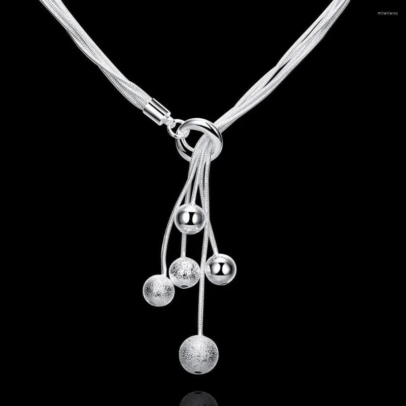 Ķēdes, modes zīmola Sterling Sier gludas pērlītes, kaklarotu piekariņi sievietēm, ballīšu, saderināšanās, kāzu dāvanas, rotaslietas_voghion.com