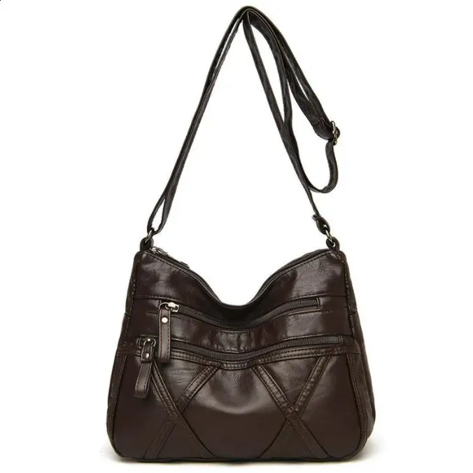 Borsa a tracolla e messenger da donna in morbida pelle grigia_voghion.com
