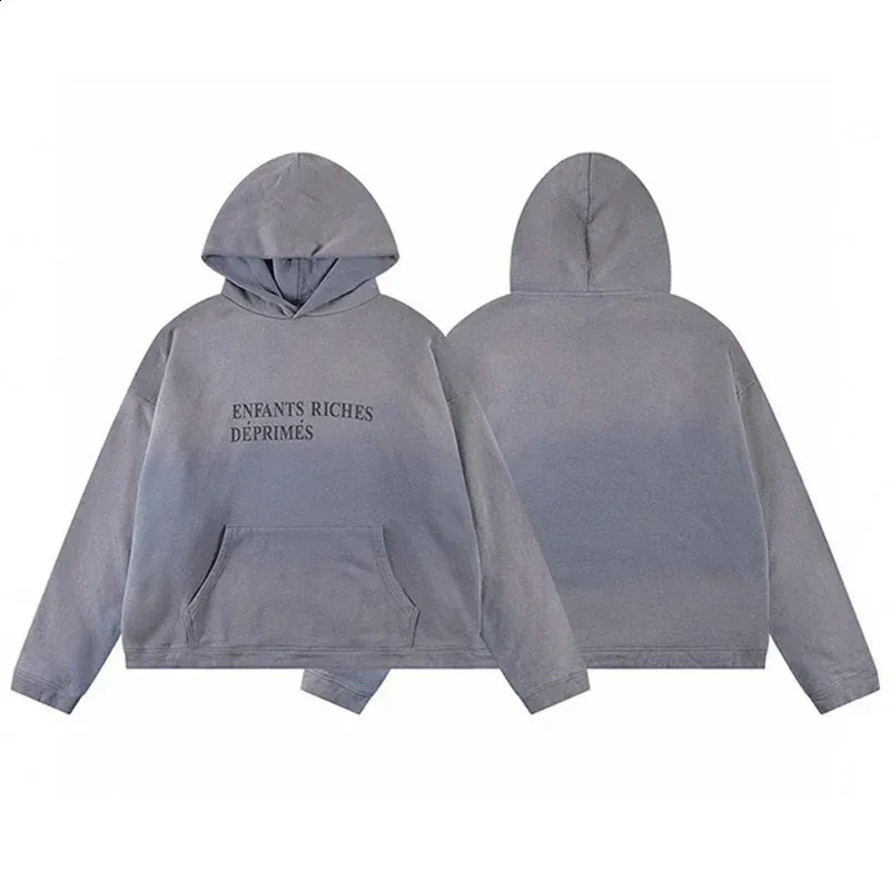 Felpe con cappuccio da uomo, 24FW, qualità Strtwear, vintage, lavato, nero, danneggiato, Enfants Riches Deprimes, felpa con cappuccio da uomo e da donna, 1 etichetta_voghion.com