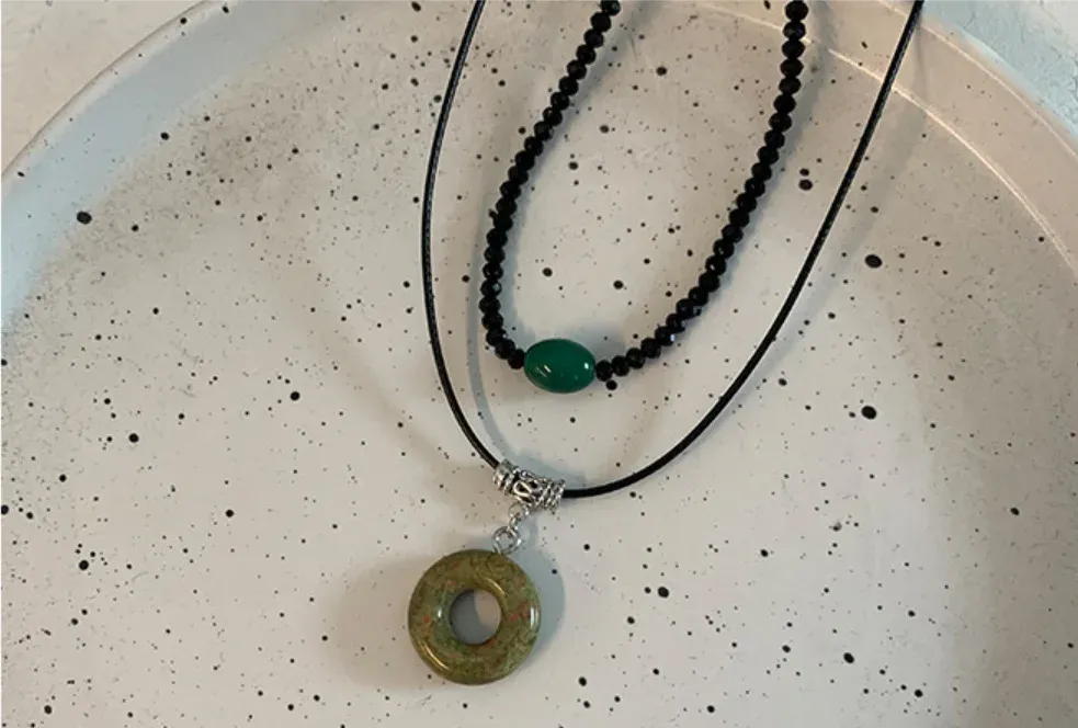 Catene Stile Cinese Vintage Fibbia della Pace Ciondolo Collane Perline Choker Set Gioielli di Moda per Donne Lady Regalo_voghion.com