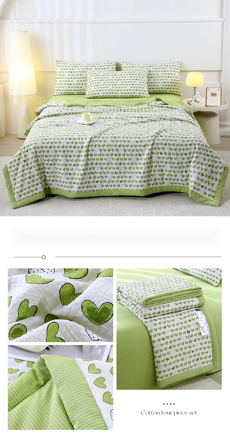 Summer four piece set, mother and baby grade air conditioning dormitory cool bubble cotton summer, home gift, thin_voghion.com