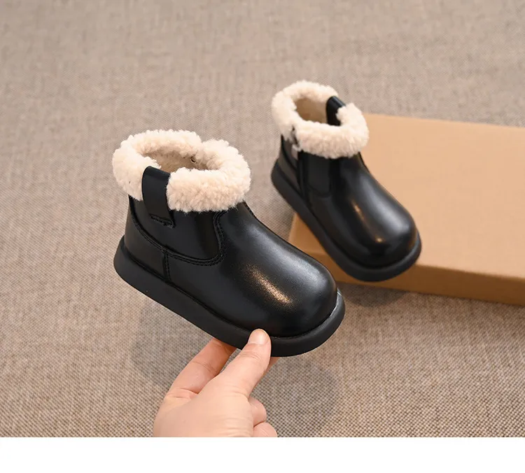 Copii clasici de iarnă, pufoși și moi, fete și băieți, zăpadă la modă, versatil, cald, pentru copii, Kidsnest, școală cauzală, gleznă pentru copii mici_voghion.com
