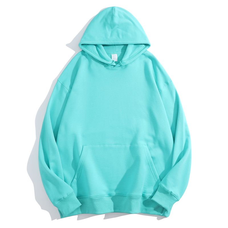 Frühling und Herbst 380G Große Woll Hoop Paar Familie Stil Einfarbig Schulter Hoodie Druck_voghion.com