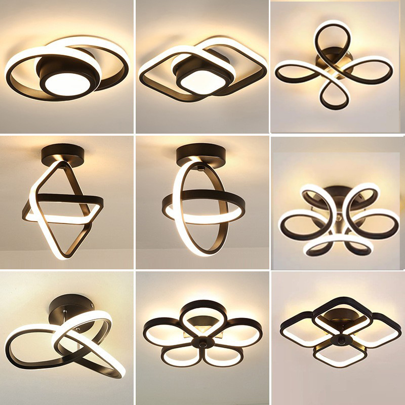 Plafonnier de couloir minimaliste nordique, chambre à coucher, remplacement d'escalier, balcon, entrée, lumière LED, cercle principal