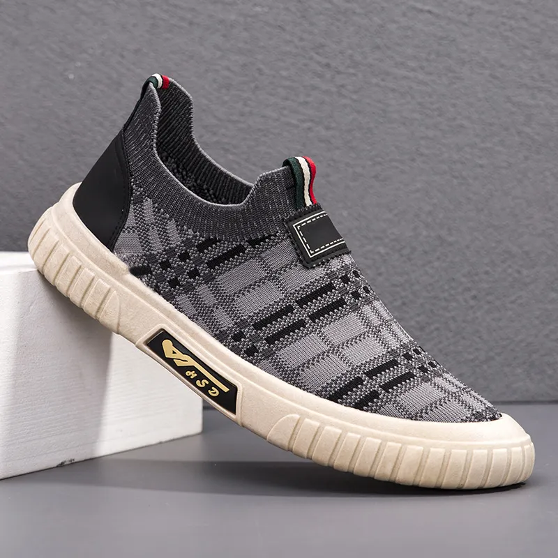 Scarpe casual estive traspiranti e comode, piatte per un piede solo, scarpe da uomo alla moda con calzini_voghion.com