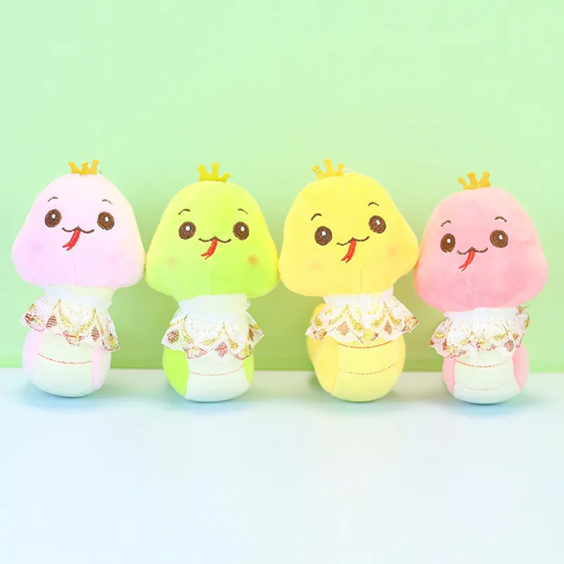 12CM süße freche Cartoon kleine Schlange Plüsch Spielzeug Schlüsselanhänger Schlafzimmer Dekoration Sternzeichen Maskottchen Puppe Geschenk_voghion.com