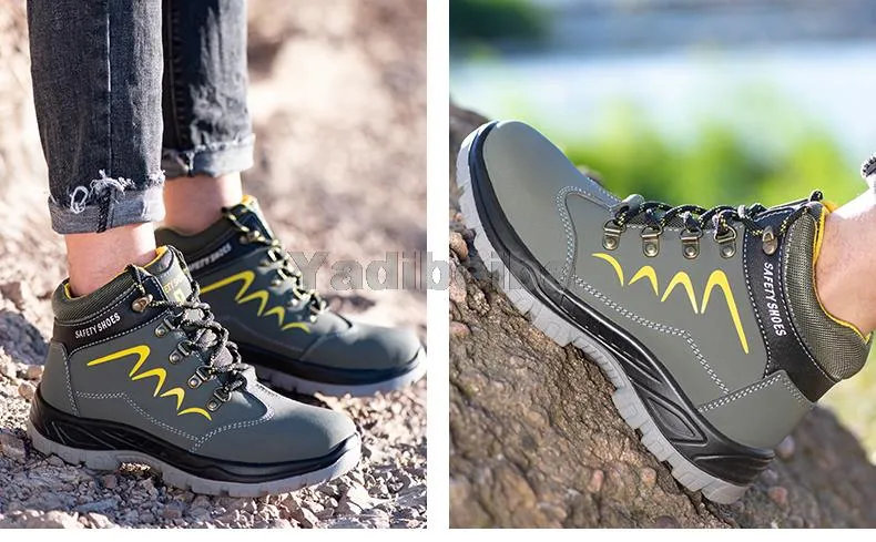 Für Sicherheit Wasserdichte Sicherheit Knöchel Schuhe Anti-smashing Stahl Kappe Kappe Winter Männer Bau Arbeit Stiefel a60c_voghion.com