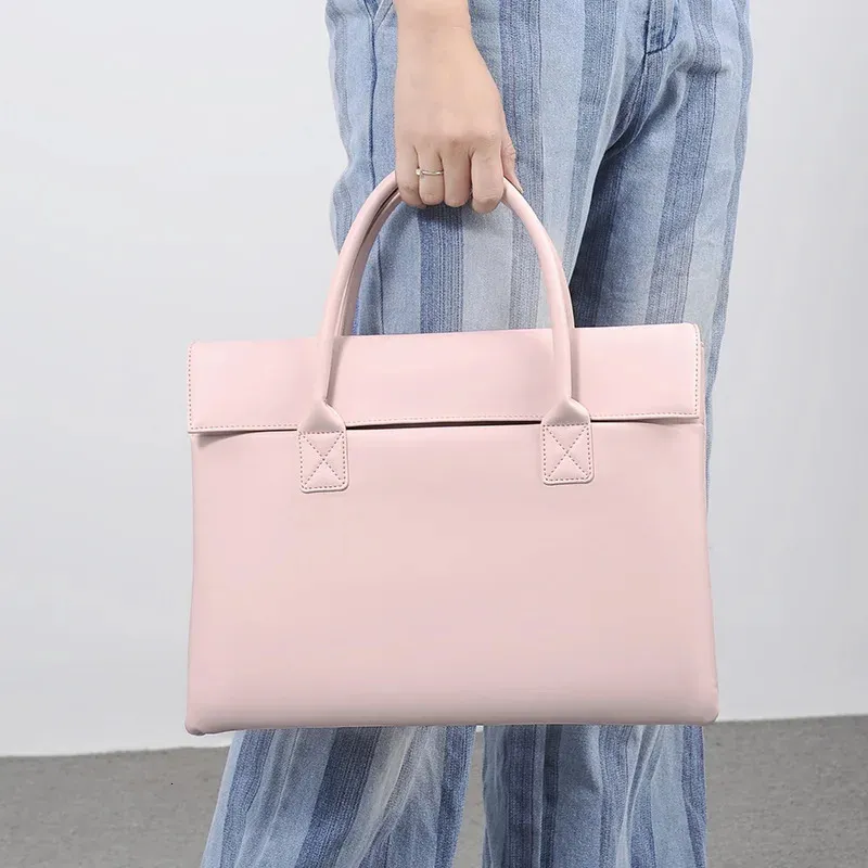 Cartella da donna Borsa esecutiva in pelle PU Borsa da ufficio Lavoro d'affari Pendolarismo Riunione Borsa semplice e resistente per uomo 14 pollici_voghion.com