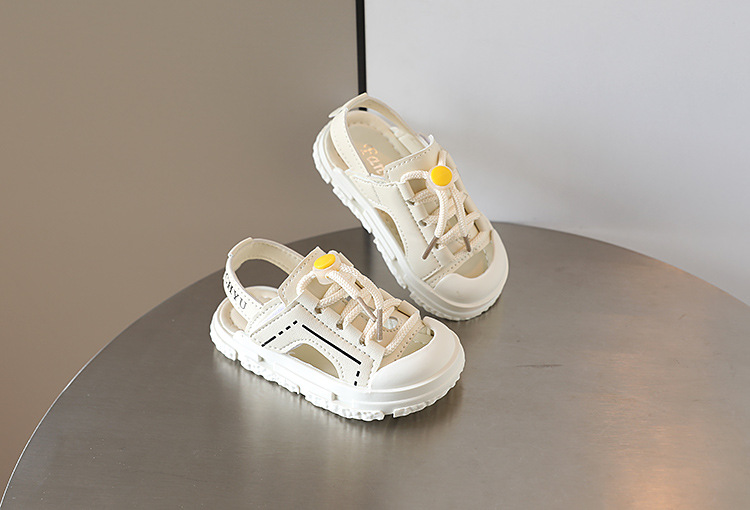Children's Baotou Half Sandals 2022 Summer Anti Kick Boys Beach Women's Korean Soft Sole Walking Shoes_voghion.com