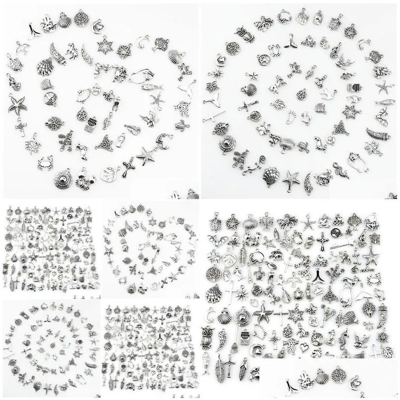 Charms Mix 120 piezas Vintage Antique Sier Mini Life Alloy Pendant Diy Making Drop Delivery Hallazgos Componentes Joyería Judía_voghion.com