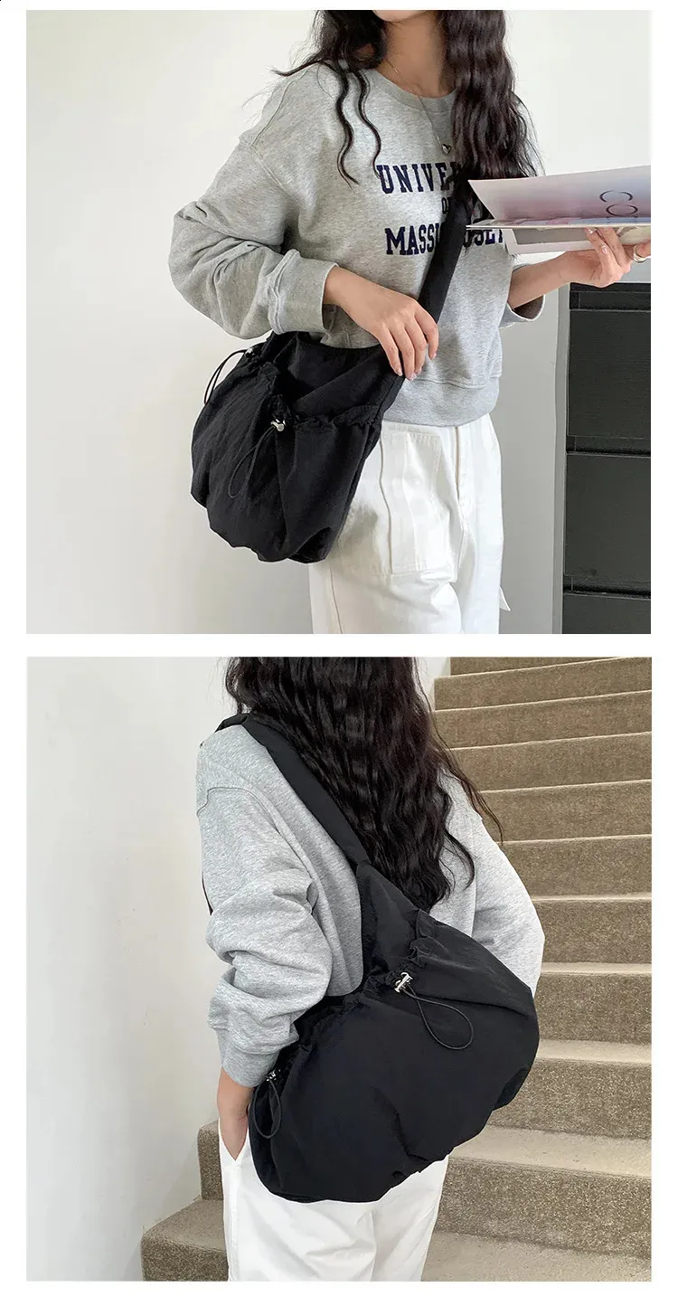 Damen Cloud Bag Nylon Schultertasche Umhängetasche Modern_voghion.com