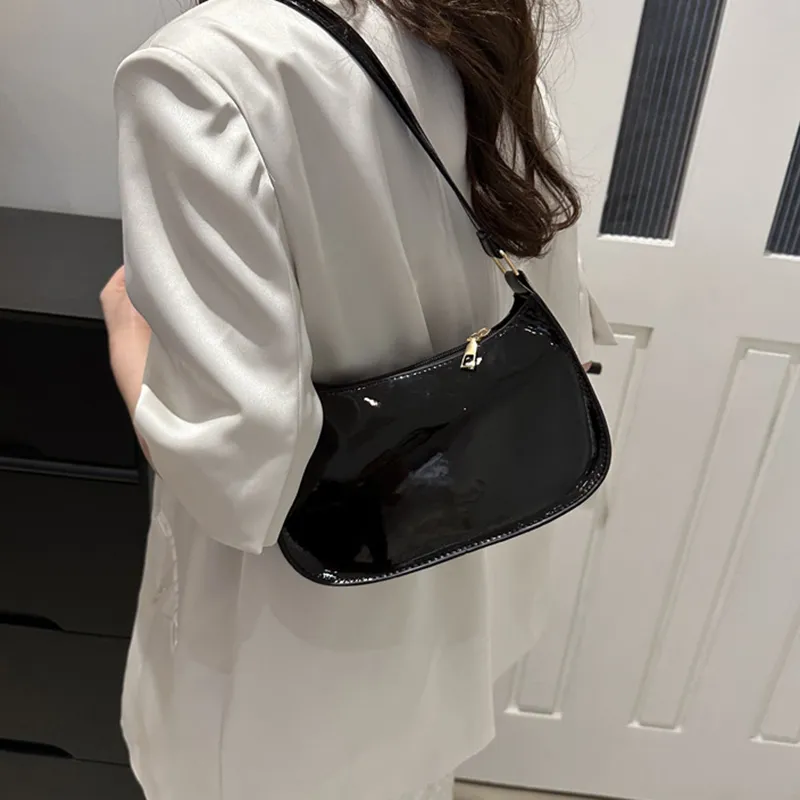 Borsa a tracolla da donna in pelle PU tinta unita retrò, borse alla moda, borse casual hobo e borsette da donna_voghion.com