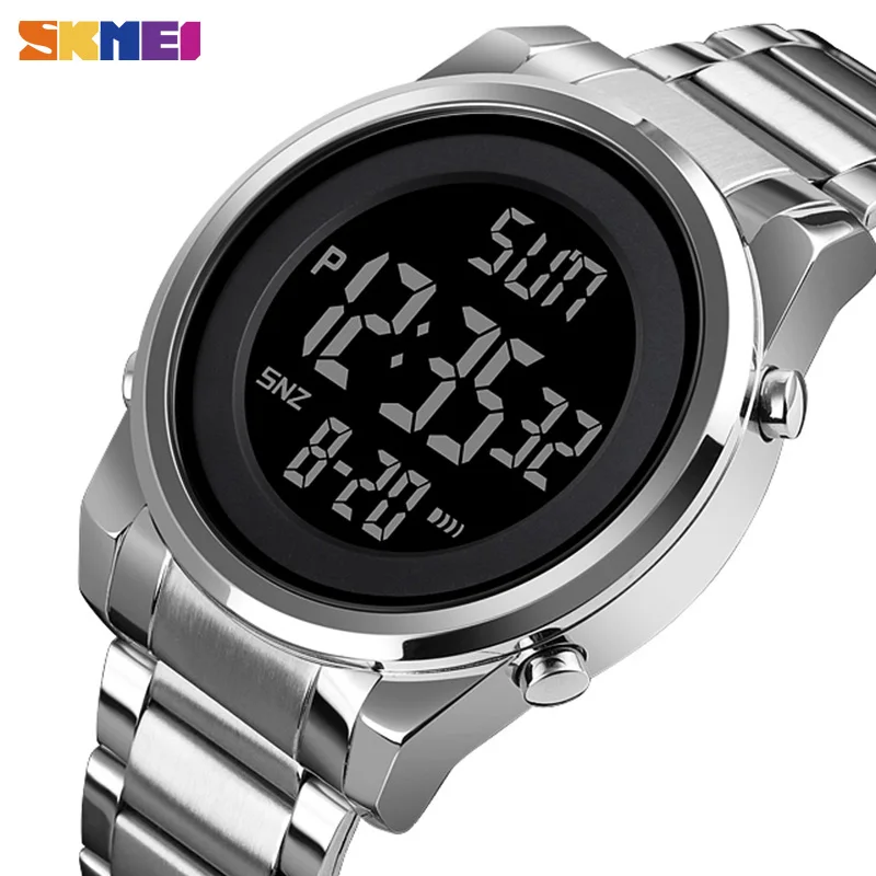 Herren Digital Sportuhr Edelstahl Wasserdicht Armbanduhr_voghion.com