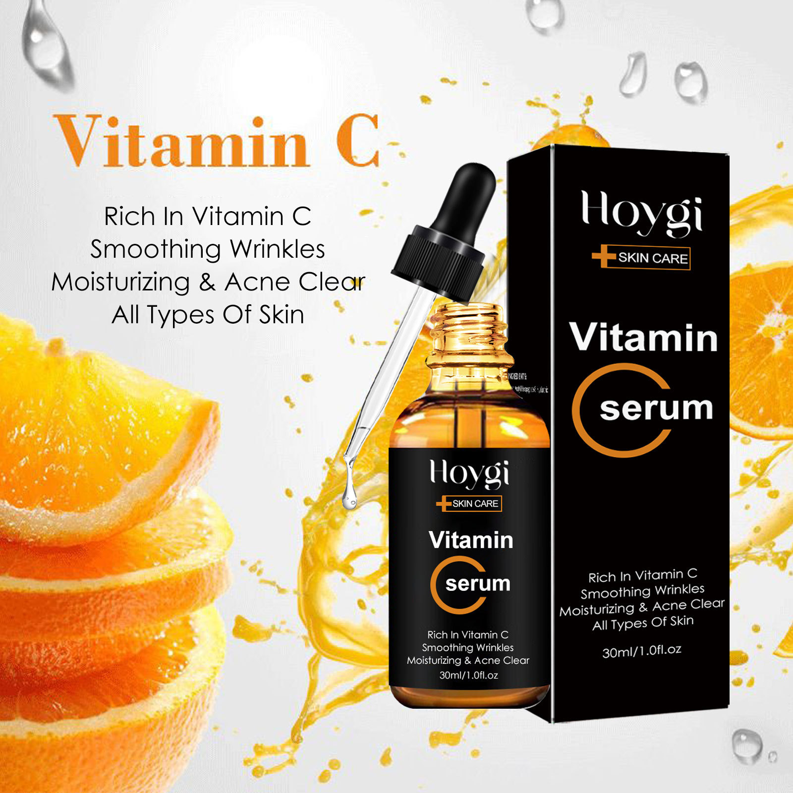 Hoygi Vitamin C kann feine Linien und Fältchen reduzieren, die Gesichtshaut mit Feuchtigkeit versorgen und die Essenz straffen_voghion.com