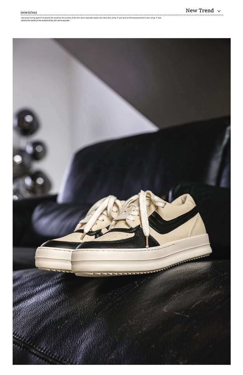Sneakers uomo bassi stringati alla moda con suola spessa_voghion.com