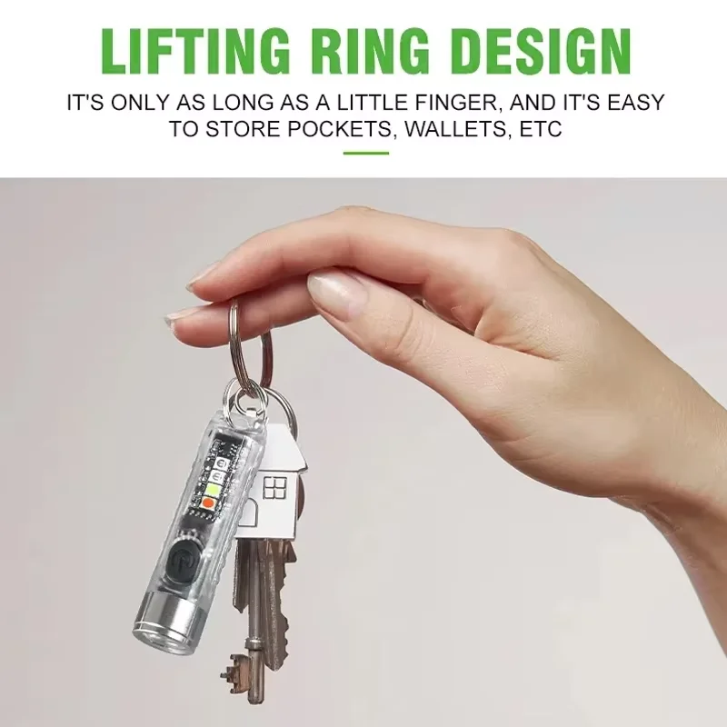 Mini Portable Keychain Flashlight With Usb Charging And Magnet_voghion.com